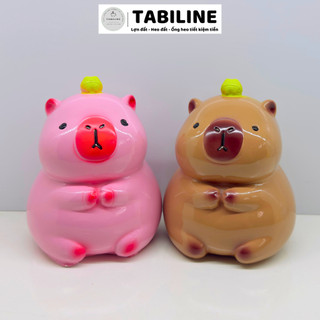 Heo đất ống tiết kiệm tiền lỗ ngang capybara size nhỏ LD62 - TABILINE