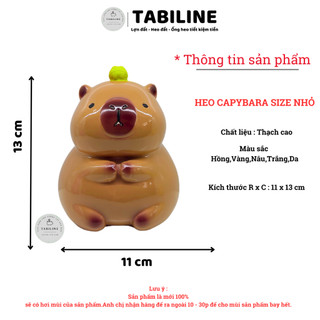 Heo đất ống tiết kiệm tiền lỗ ngang capybara size nhỏ LD62 - TABILINE