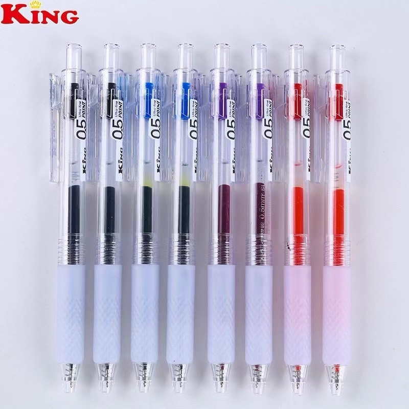 Product image [SL101] HỘP 12 Cây Bút Viết Bi Đầu Bấm Hi-Tec King SL-101 / SL 101 Ngòi 0.5mm (Mực Xanh, Đỏ, Đen), Mực đều, Viết Êm 3