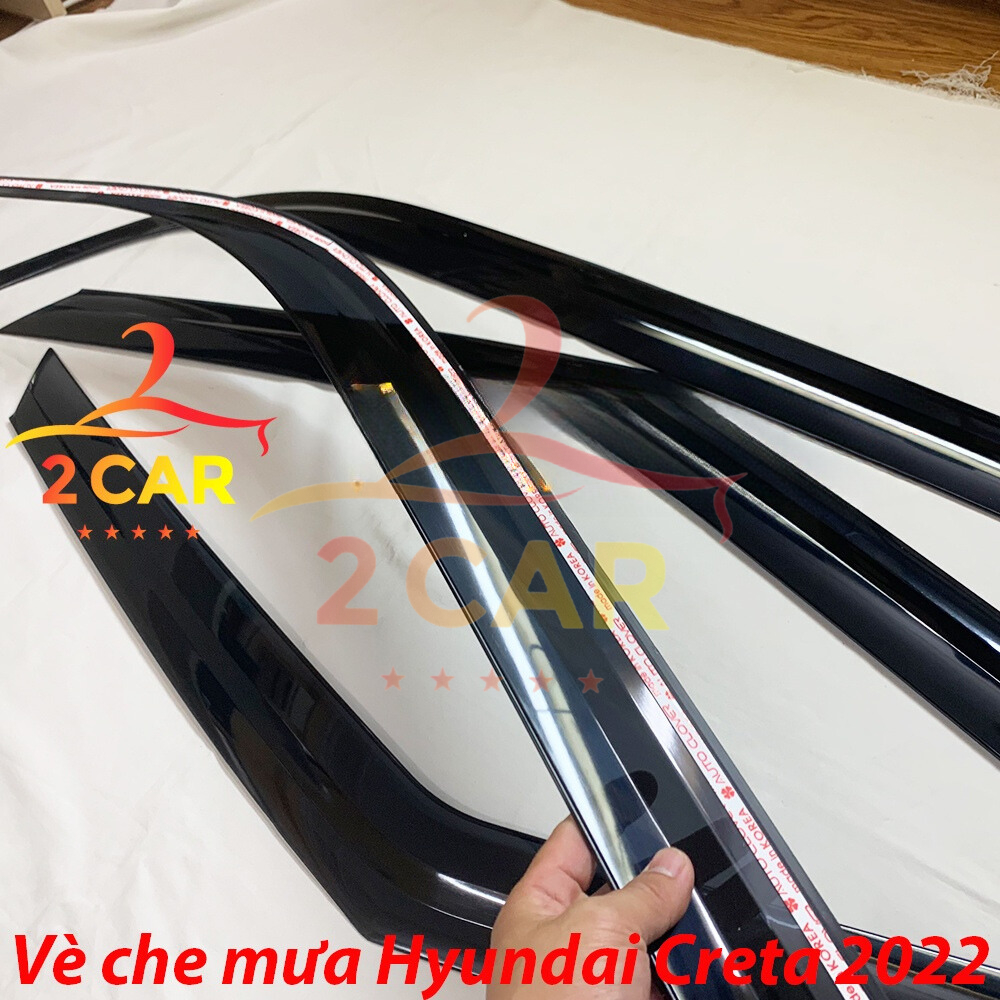 Vè che mưa xe Hyundai Creta 2022 - 2026 nhựa đen cao cấp, viền chắn mưa