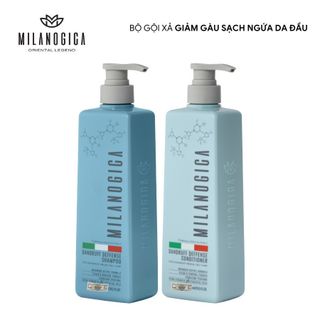 Combo Dầu Gội & Dầu Xả hương nước hoa Milanogica 355ml Phục hồi hư tổn, Giảm gàu sạch ngứa da đầu