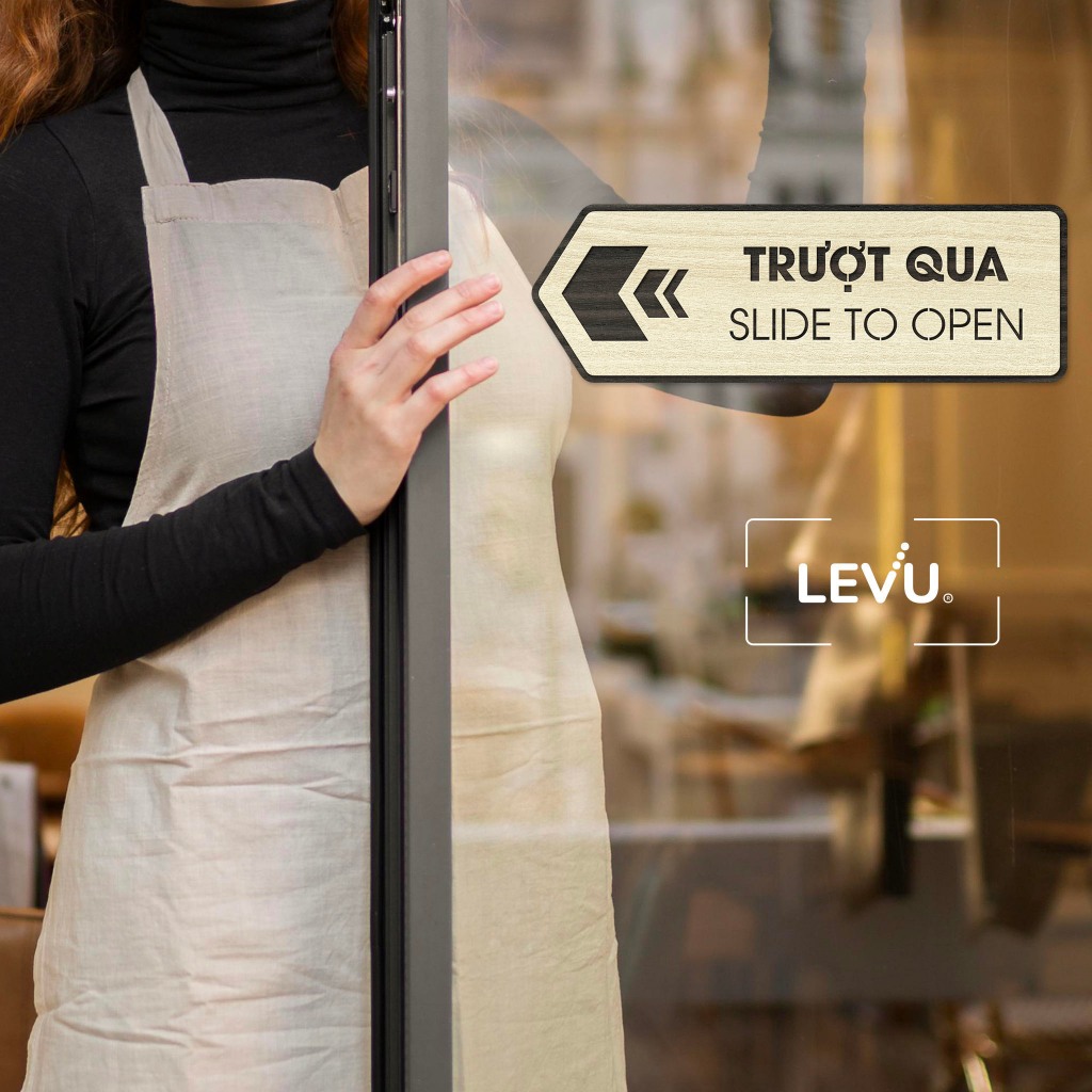 Bảng gỗ slide to open (trượt qua để mở cửa) LEVU-TP14