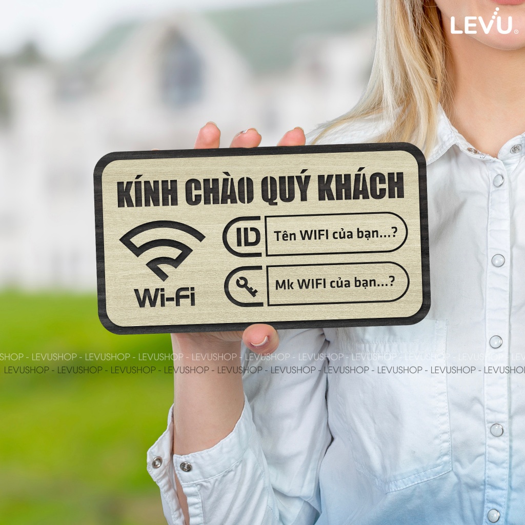 Bảng gỗ treo trang trí ghi wifi pass - Mẫu TW02