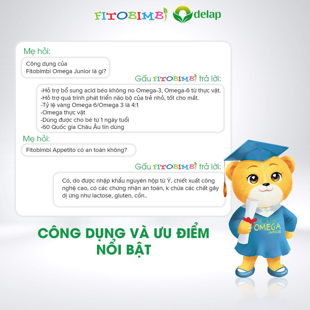 Fitobimbi omega Junior - Phát Triển Trí Não,Tăng Cường Miễn Dịch,Tốt Cho Mắt Lọ 30ml - hanzomart