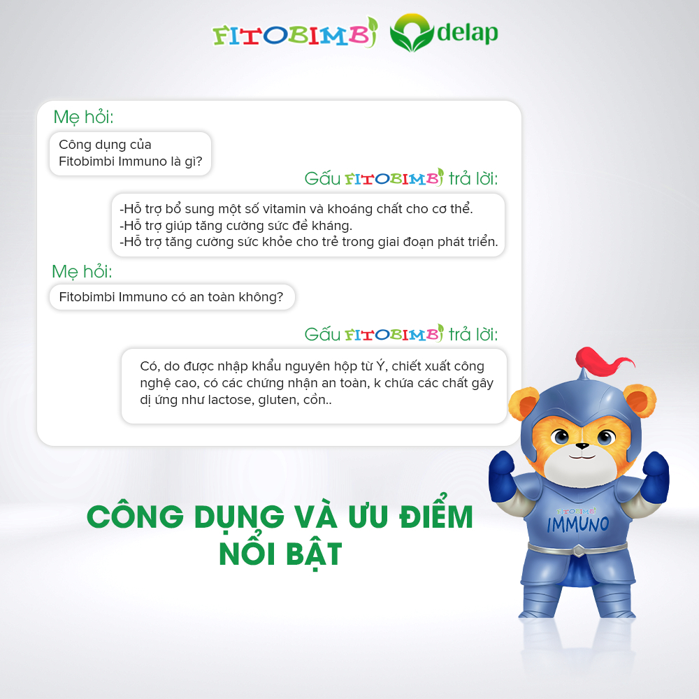 Fitobimbi Immuno Tăng sức đề kháng cho bé Tăng cường hệ miễn dịch Nâng cao sức khỏe Hồi phục nhanh Hết ốm vặt Chai 200ml