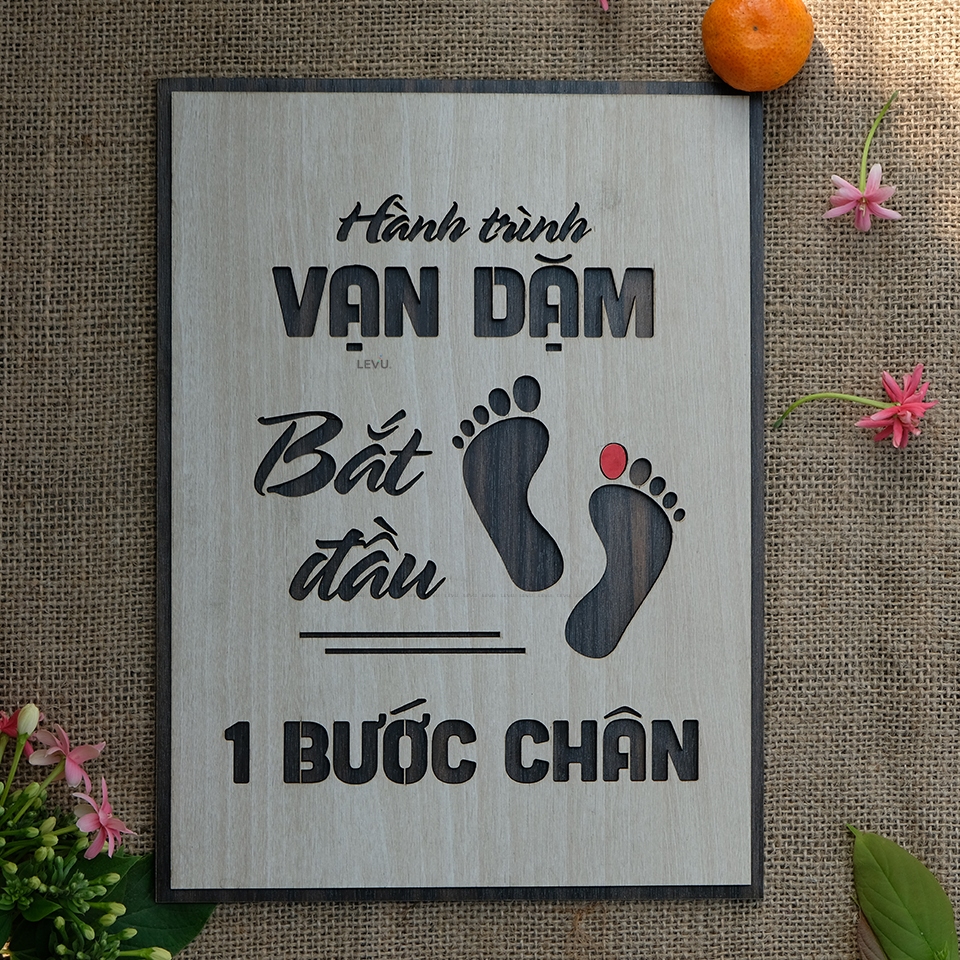 Tranh động lực gỗ handmade decor, tranh khẩu hiệu truyền cảm hứng làm việc hiệu quả 30x40cm