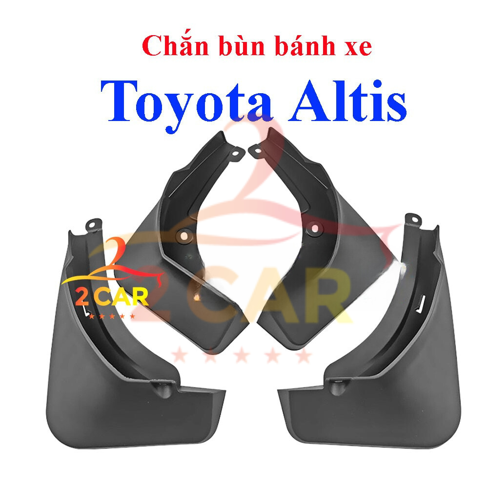 Chắn Bùn Nhựa Dẻo Xe Toyota Altis 2003 đến 2024, 2025, 2026 chống bắn bùn đất, bộ 4 miếng