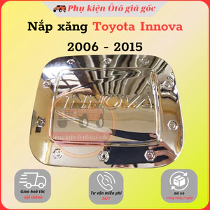 Ốp nắp bình xăng xe Toyota Innova 2006 - 2009 2012, 2013, 2014, 2015 nhựa ABS mạ crom cao cấp, sáng bóng