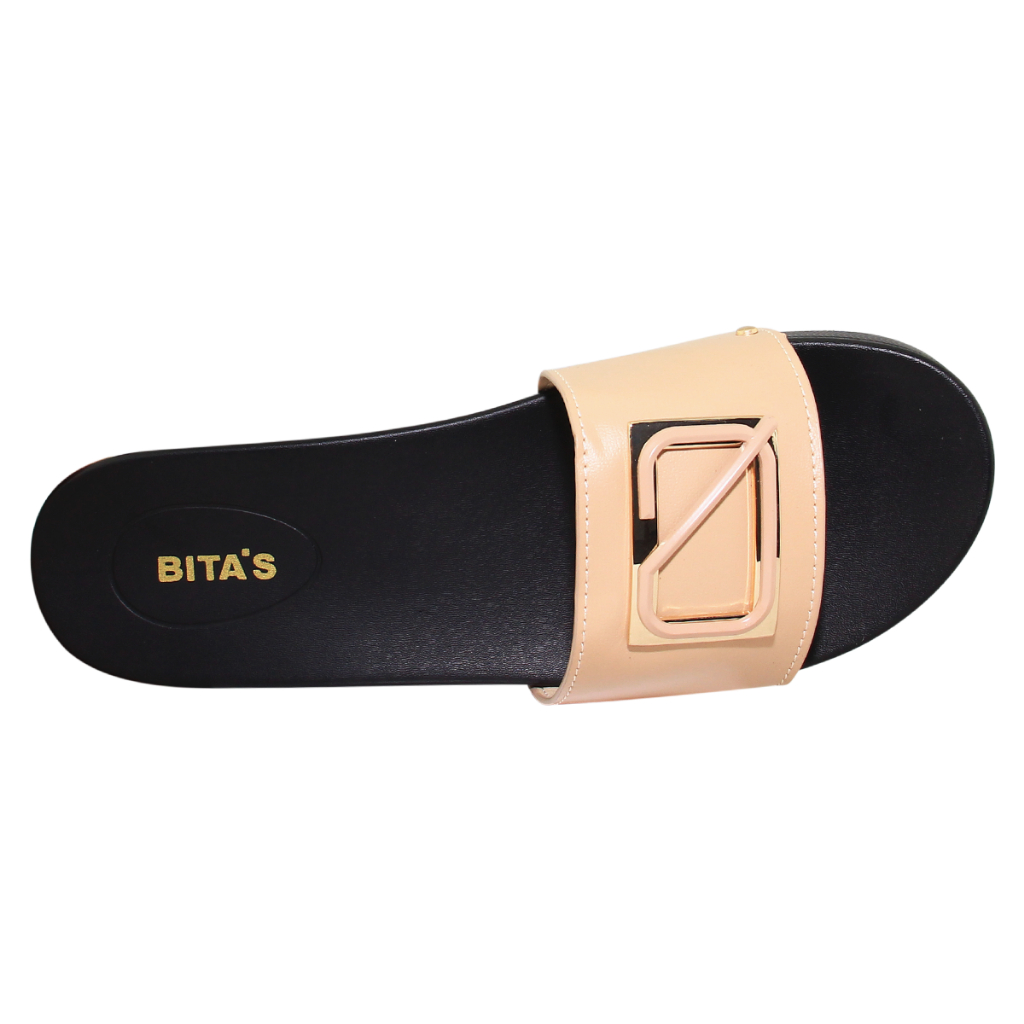 Ảnh Dép quai ngang nữ Bita's DORAH.04 (Kem + Đen + Nâu) 2