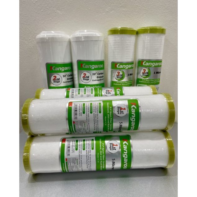 Combo 5 Lõi Lọc Nước Số 1 Kangaroo PP 5 Micron Dùng Cho Máy Lọc Nước RO Giúp Loại Bỏ Cặn Bẩn Tạp Chất-Hàng Chính Hãng