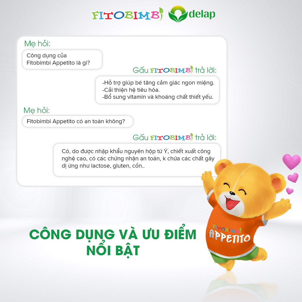 Siro Ăn Ngon 3 Tác Động Fitobimbi Appetito Giảm Biếng Ăn Cho Bé Chai 200ml - hanzomart