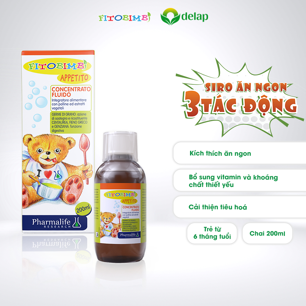 Siro Ăn Ngon 3 Tác Động Fitobimbi Appetito Giảm Biếng Ăn Cho Bé Chai 200ml - hanzomart