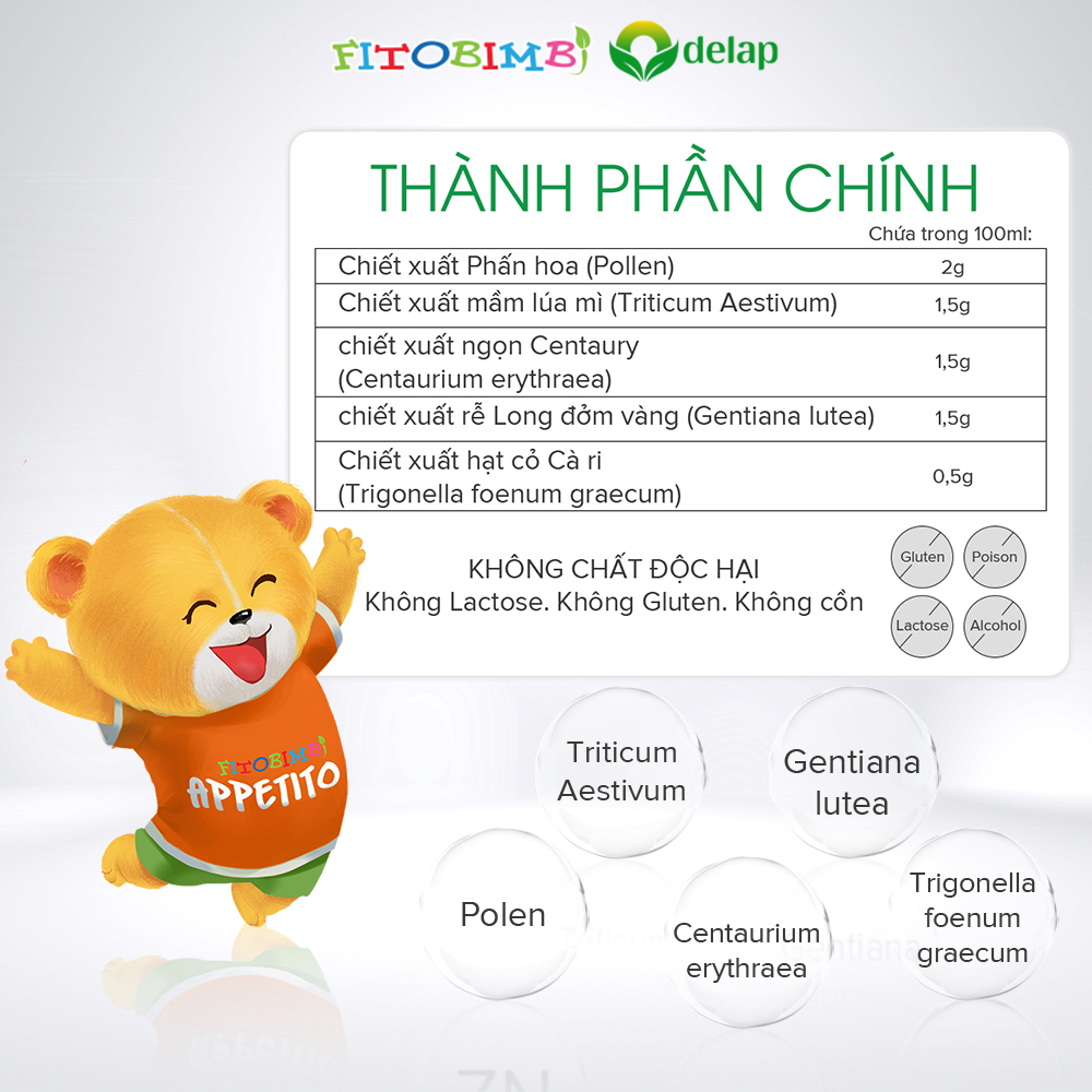 Siro Ăn Ngon 3 Tác Động Fitobimbi Appetito Giảm Biếng Ăn Cho Bé Chai 200ml - hanzomart