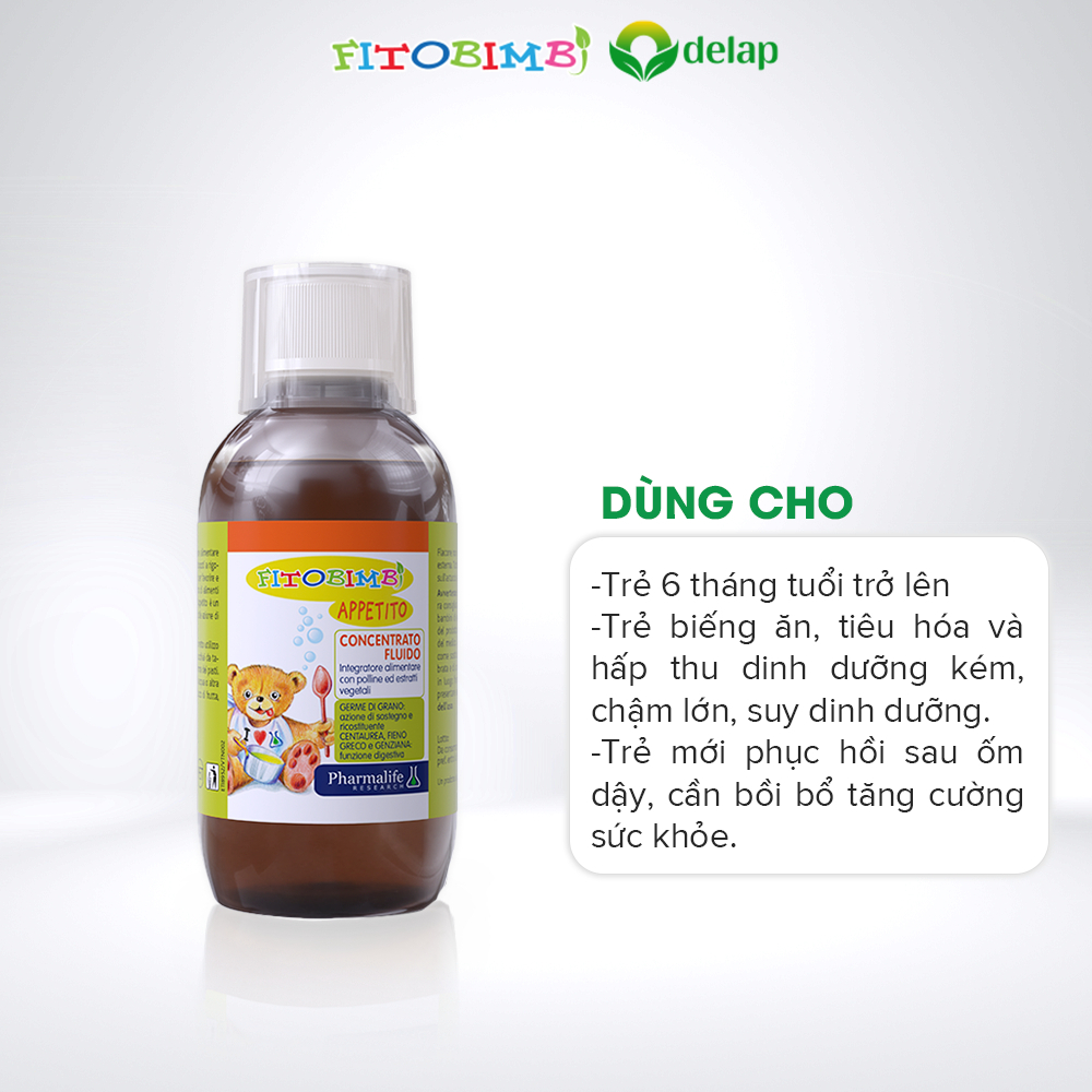 Siro Ăn Ngon 3 Tác Động Fitobimbi Appetito Giảm Biếng Ăn Cho Bé Chai 200ml - hanzomart