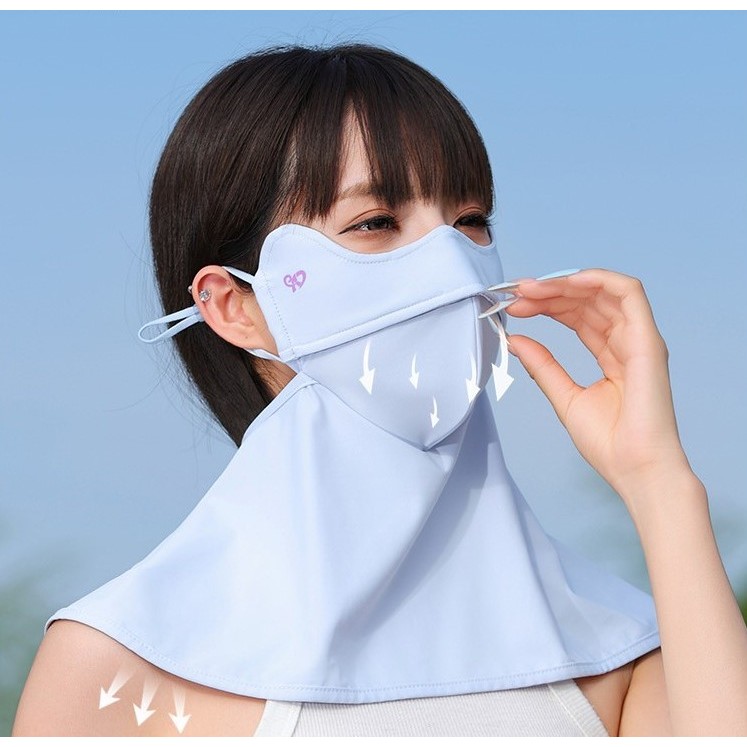 (Kèm Khăn) Khẩu Trang Chống Nắng,Chống Tia UV Kèm Khăn Che Cổ,Vai,Gáy EMA VN