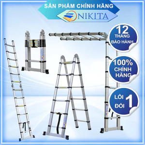 Thang rút đôi đa chức năng, chất liệu hợp kim nhôm chắc chắn, chống rỉ sét, chính hãng Nikita