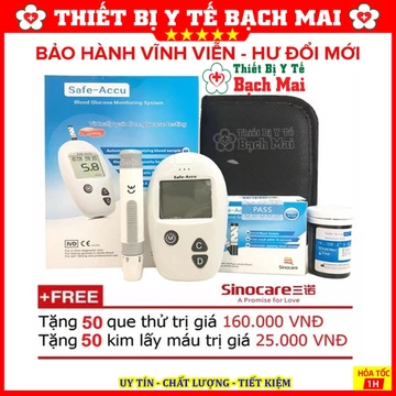 Máy Đo Đường Huyết SAFE-ACCU SINOCARE [BẢO HÀNH TRỌN ĐỜI]