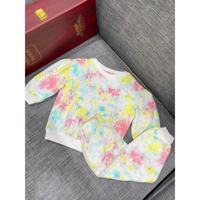 Bộ Nỉ Thu Đông Da Cá Loang Màu Bé Trai Bé Gái NM40K P006 (2–7 tuổi) – Set Đồ Giữ Ấm Cho Bé