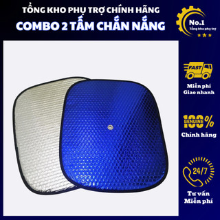 Combo 2 tấm chắn nắng, Miếng che nắng ô tô kèm mút dán