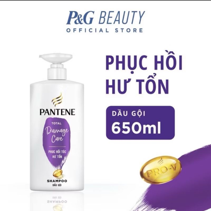 Dầu Gội PANTENE Pro-V Ngăn Rụng Tóc/ Phục Hồi Hư Tổn/ Suôn Mượt Óng Ả Chai 650ML