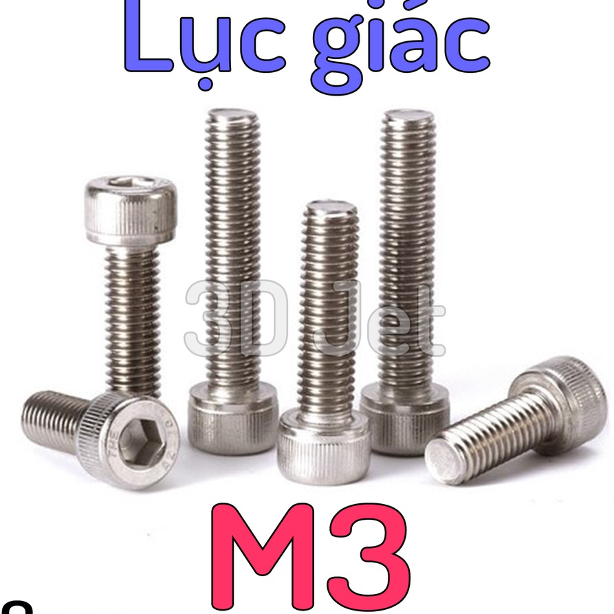 20 Ốc - Bulong Lục Giác Inox M3 , ốc inox , ốc ren, ốc lục giác, oc luc ...