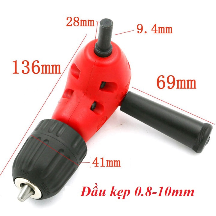 Đầu chuyển hướng máy khoan bắt vít góc 90 độ - đầu chuyển hướng khoan