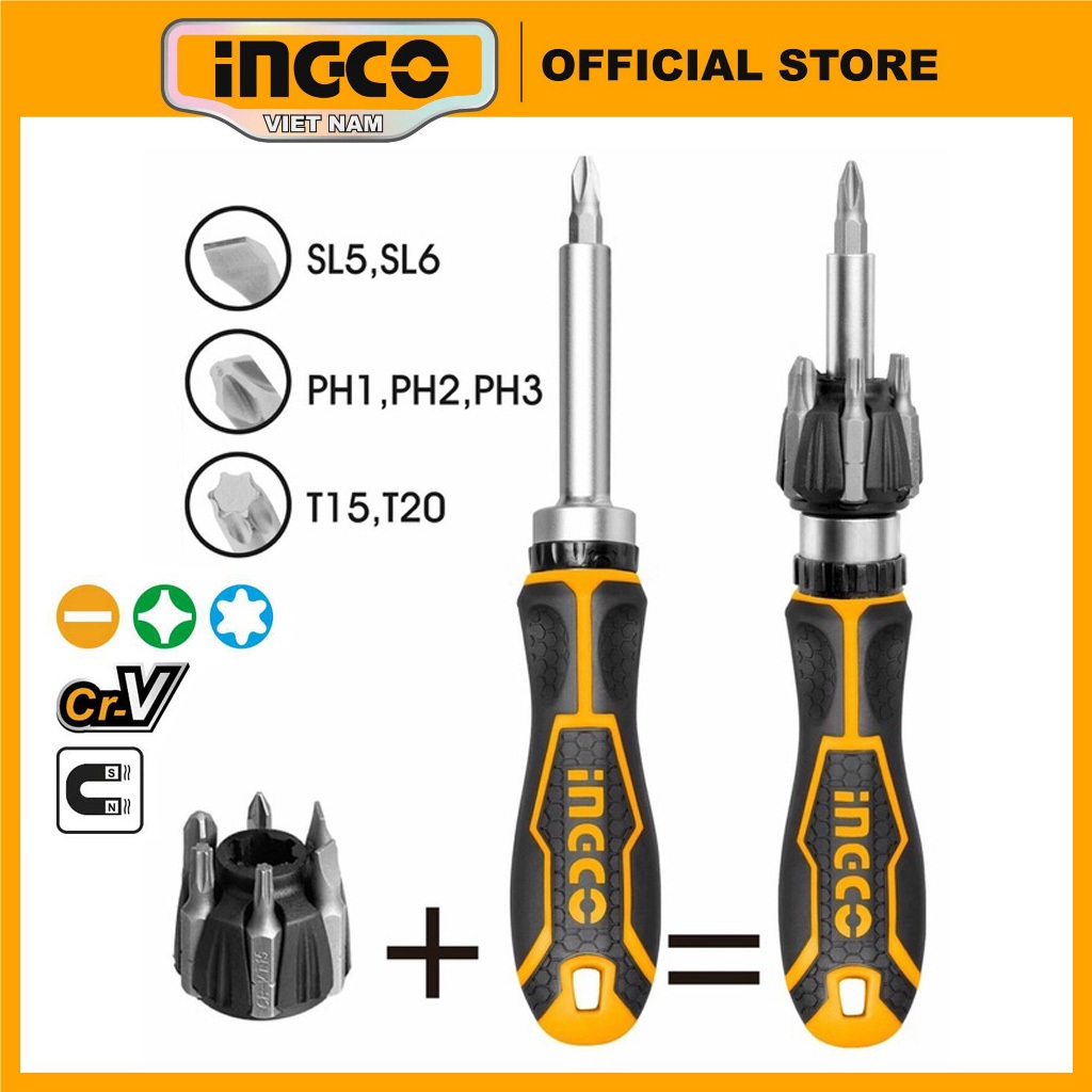 Ảnh Bộ tua vít khóa tự động 7 đầu INGCO AKISD0808 1