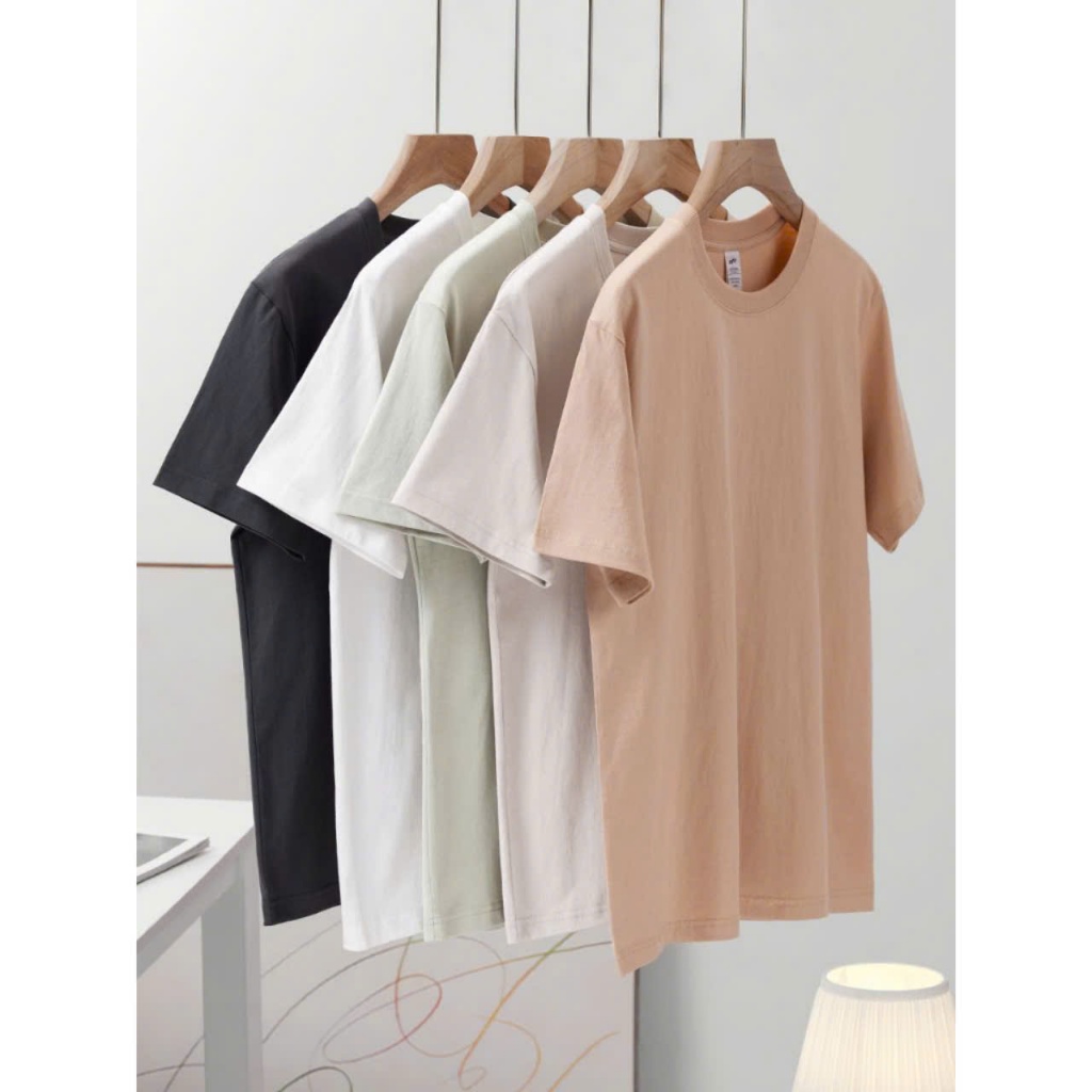 combo 3 áo thun nam cô tron tay ngan Menswear Cotton Menswear Cotton