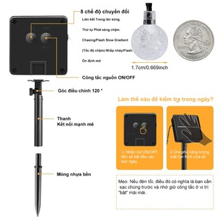 Ảnh 3 – Bóng bong bóng năng lượng mặt trời không thấm nước 22m, đèn LED, đèn cổ tích, đèn Giáng sinh, đường trang trí, vườn