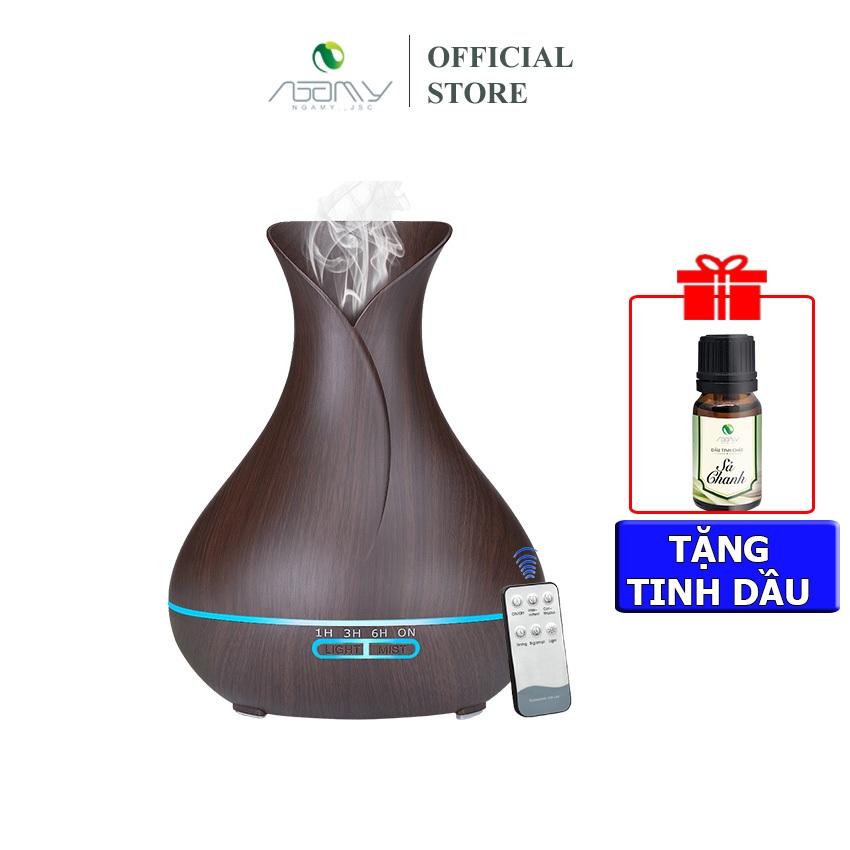 Máy Xông Tinh Dầu Phun Sương TuLip Tặng Tinh Dầu Cao Cấp Và Điều Khiển Bù Ẩm Máy Hết Nước Tự Ngắt - Nga My JSC