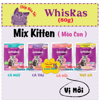 Pate Whiskas [ 80g ] có đủ 12 Vị => Thức ăn ướt cho Mèo con và Mèo trưởng thành //__ __