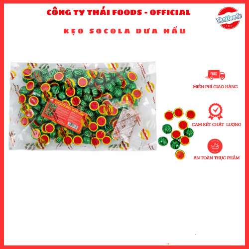 Kẹo Socola Hình hoa quả Dâu, Dưa, Thanh Long, Dưa vàng thái Foods túi 1kg
