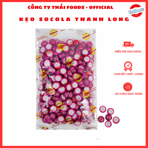 Kẹo Socola Hình hoa quả Dâu, Dưa, Thanh Long, Dưa vàng thái Foods túi 1kg