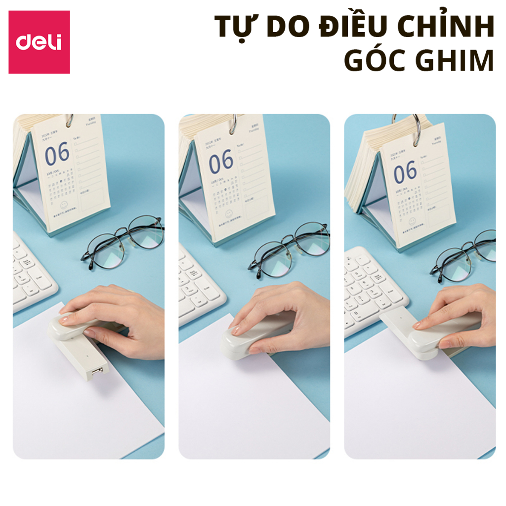 Dập Ghim Xoay Chiều Deli Ghim Bấm 40 Trang Cao Cấp Sử Dụng Học Sinh Văn Phòng Sử Dụng Ghim 24/6 26/6
