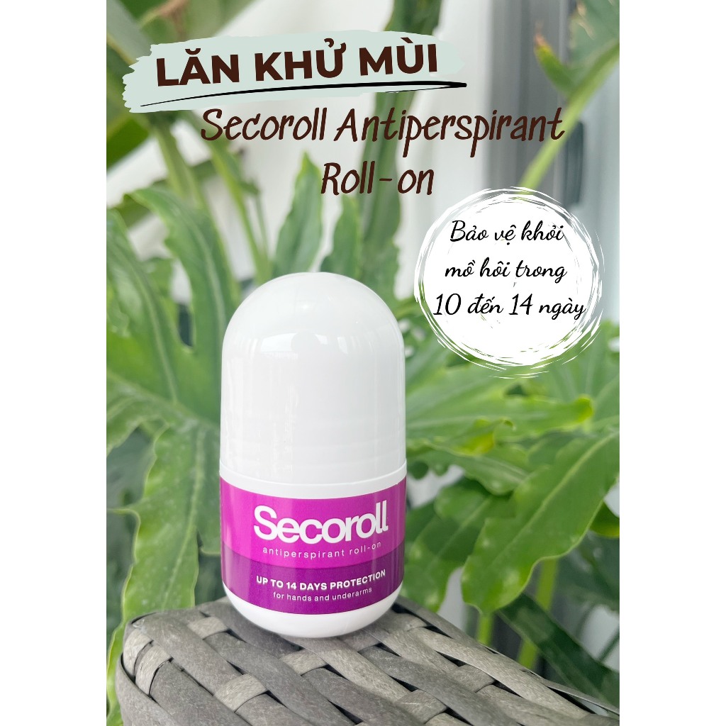 Lăn khử mùi SECOROLL antiperspirant roll on - Bảo vệ khỏi mồ hôi trong 10 đến 14 ngày - Không làm ố quần áo