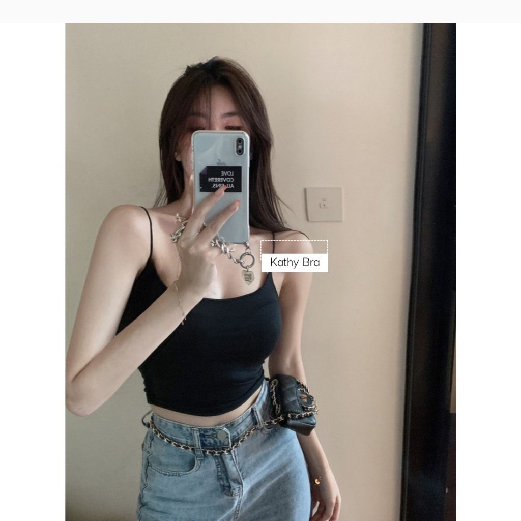 C04 Áo Bra Trơn 2 Dây KATHY BRA Chất Su Mát Dày  Màu Basic Dễ Phối Đồ Có Mút Ngực Co Dãn Tốt | BigBuy360 - bigbuy360.vn