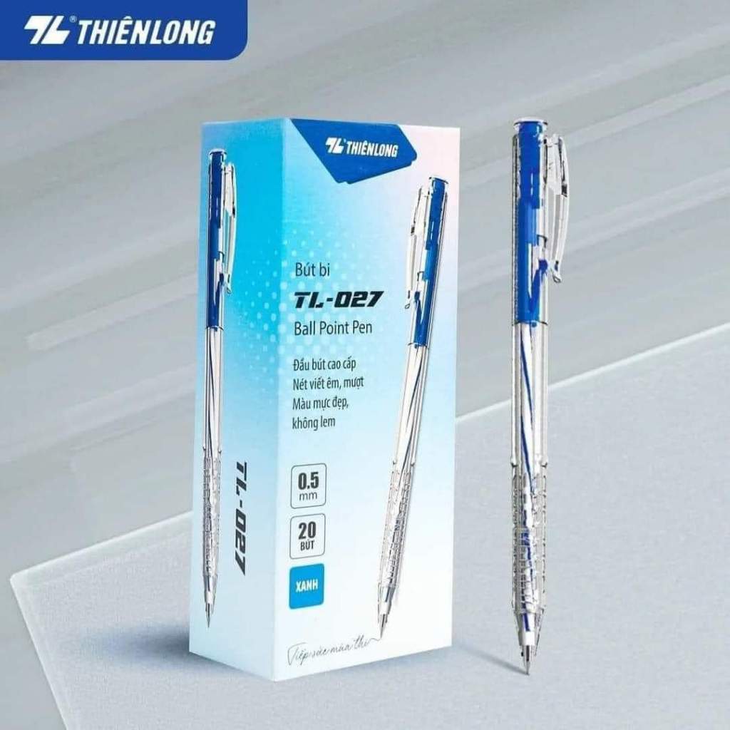 Hộp 20 cây Bút Bi Thiên Long TL-027 màu xanh | Shopee Việt Nam