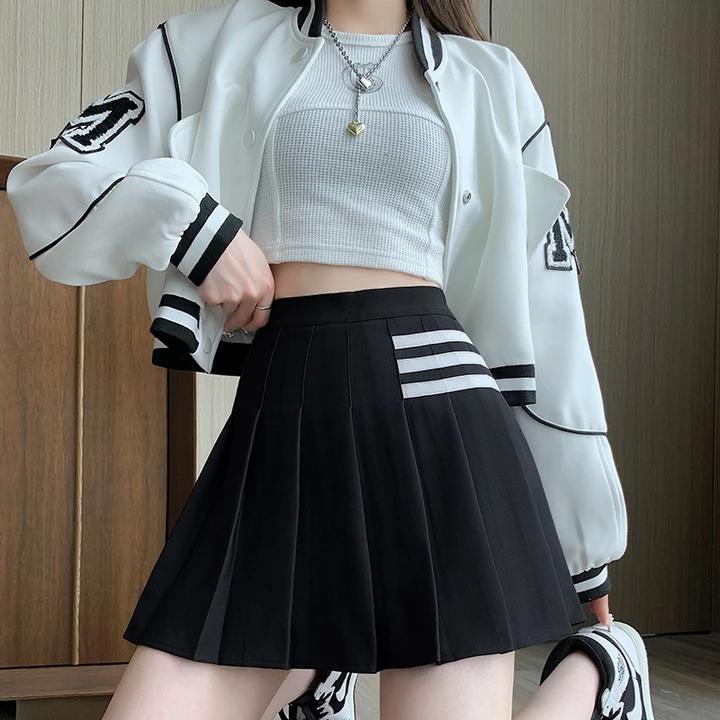Chân Váy Xếp Ly Xoè Chữ A Váy Ngắn Midi Cao Cấp,Chân Váy Công Sở Chất Tuyết Mưa, Váy Tennis Đẹp Hàn Quốc Đen, Trắng-886