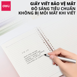 Sổ Còng Pastel Deli Sổ Binder 8 Còng A5 B5 Kèm 4 Tab Phân Trang Giấy Take Note Bullet Journal Giấy Chống Lóa