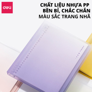 Sổ Còng Pastel Deli Sổ Binder 8 Còng A5 B5 Kèm 4 Tab Phân Trang Giấy Take Note Bullet Journal Giấy Chống Lóa