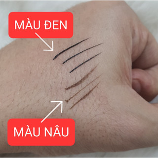 -Bút kẻ mắt nước màu Đen của Waterbeline có đầu bút lông to và đầu lông nhỏ, bút kẻ mi mắt lâu trôi
