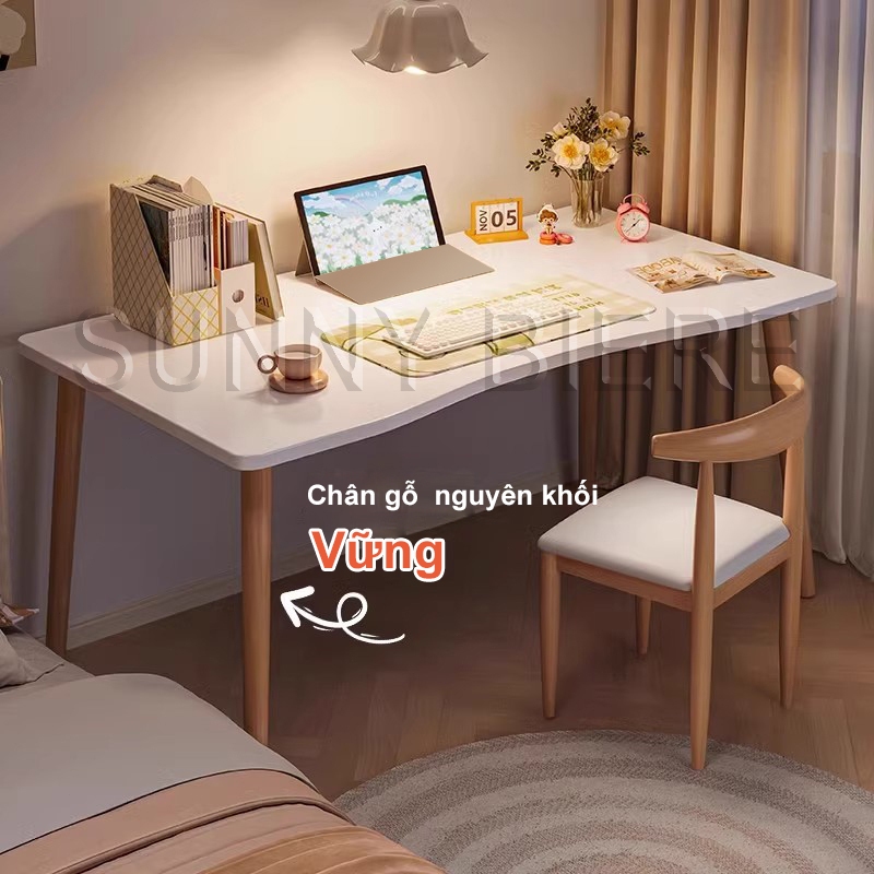SUNNY Bàn làm việc chống gù Với Thiết Kế gỗ mặt cong kiểu dáng hiện đại dùng làm việc, học tập hoặc bàn trang điểm
