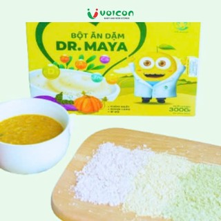 Bột ăn dặm Dr.Maya Hộp 300gr /15 gói có 3 vị riêng biệt ,bổ sung đầy đủ dưỡng chất cho bé .