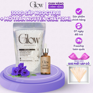 Combo 300Gr Sáp Wax Lông Ngọc Trai GLOW WAXING + Mỡ Trăn Nguyên Chất Tặng Que Gỗ