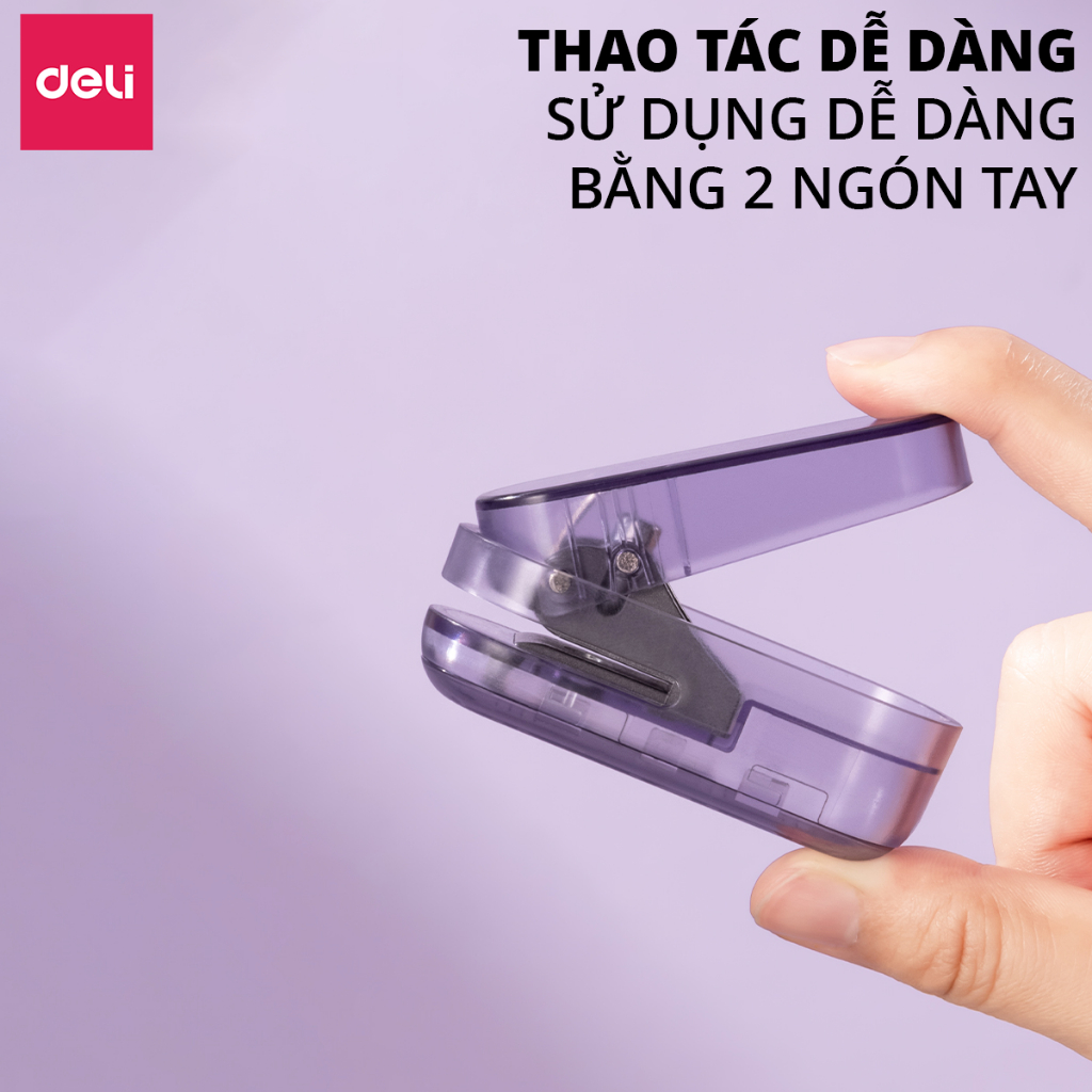 Bấm Lỗ Giấy Deli Kìm Bấm Lỗ Giấy Tròn Dụng Cụ Đục Lỗ Giấy Sổ Còng Flashcard Tài Liệu Học Sinh Văn Phòng