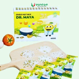 Cháo hạt mix Dr.Maya hộp 280gr / 7 gói với vị riêng biệt ,bổ sung đầy đủ dưỡng chất cho bé .