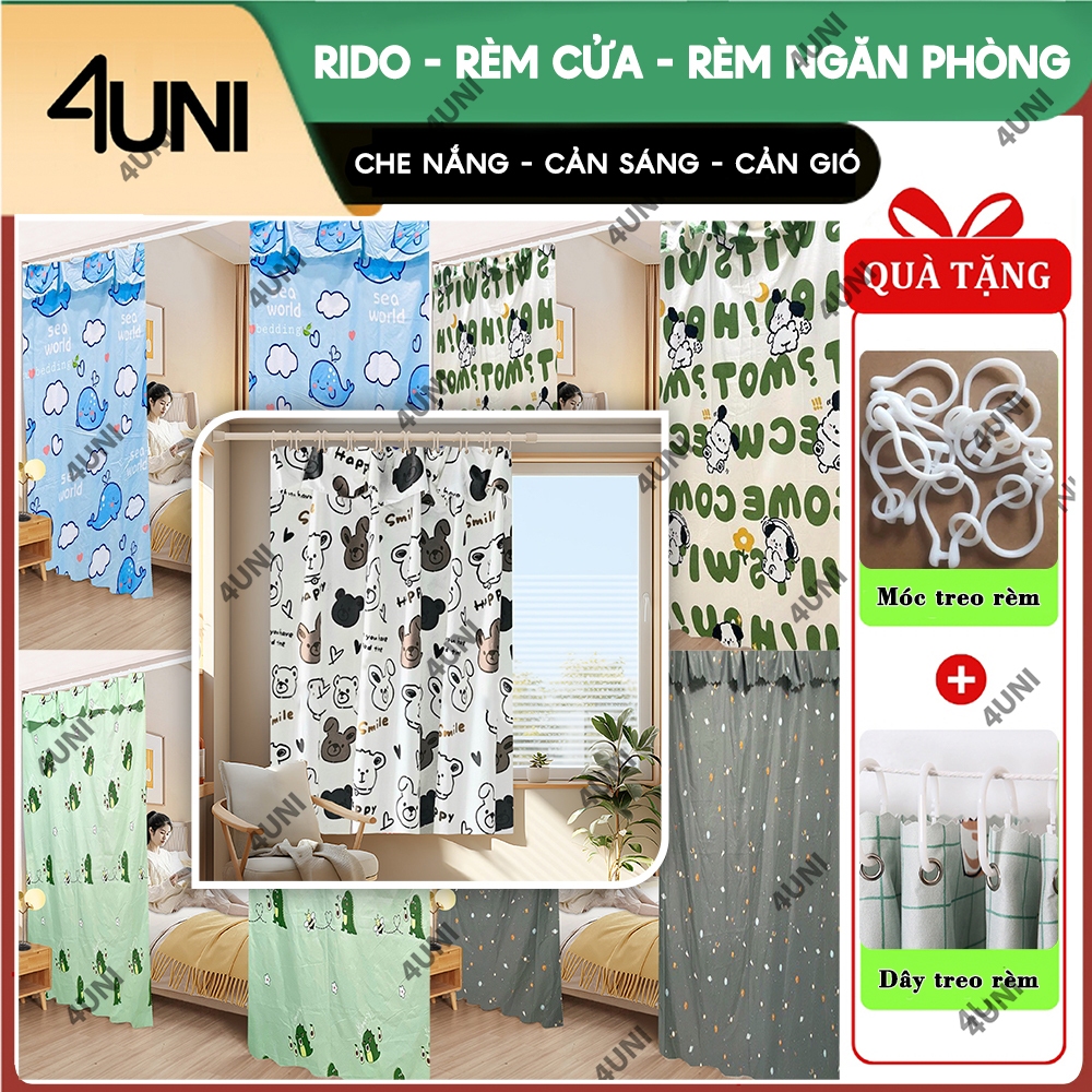 Rido ngăn phòng, rèm cửa ngăn phòng, rido che gác trọ đi kèm đầy đủ móc ...
