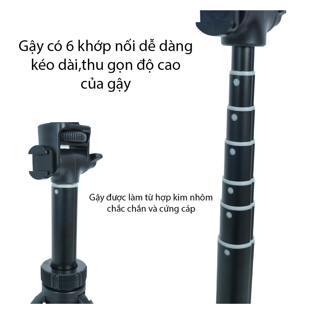 Gậy Chụp Ảnh Yunteng VCT 6688 - Tích Hợp Tripod Cao 1m8, Remote Bluetooth Và Kẹp Điện Thoại