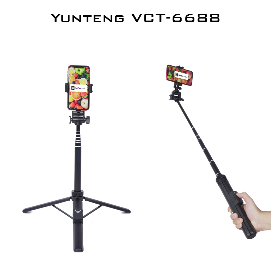 Gậy Chụp Ảnh Yunteng VCT 6688 - Tích Hợp Tripod Cao 1m8, Remote Bluetooth Và Kẹp Điện Thoại