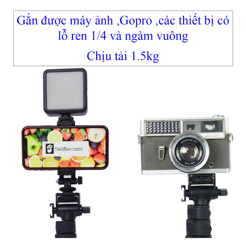 Gậy Chụp Ảnh Điện Thoại Yunteng VCT 91666 - Gậy Selfie Tích Hợp Tripod Kèm Remote Pin Bluetooth
